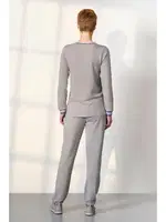 V Yaka Kadın Gri Cepli Pijama Takımı Doreanse 25K4044 detay görünüm