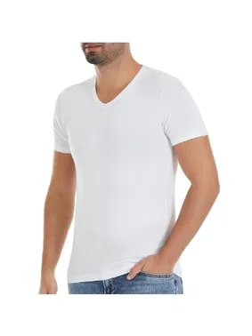 Yıldız Çamaşır V-Yaka Kısa Kollu Bambu Beyaz Erkek T-Shirt Yıldız 480
