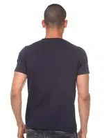 V Yaka Lacivert Erkek T-shirt Darkzone DZN8614 detay görünüm