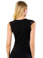 V Yaka Pamuklu Kisa Kollu Dantelli Örme Kadın Atlet Özkan 24205  görsel 10