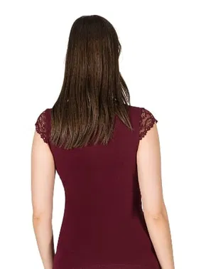 Özkan V Yaka Pamuklu Kisa Kollu Dantelli Örme Kadın Atlet Özkan 24205  - Alternatif Görünüm