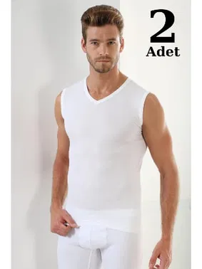 Arma Yıldız V Yaka Ribana Beyaz Kolsuz Atlet 2'li Paket Arma Yıldız 1115 - 2 ADET