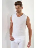 V Yaka Ribana Beyaz Kolsuz Atlet 2'li Paket Arma Yıldız 1115 - 2 ADET Beyaz detay görünüm