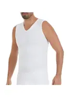 V-Yaka Ribana Pamuk 3'lü Paket Beyaz Sıfır Kollu Erkek Atlet Yıldız 22 Beyaz