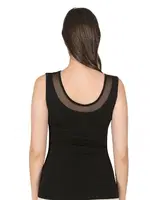 V Yaka Tüllü Modal Pamuklu Kalın Askılı Kadın Atlet Özkan 22848  Siyah görsel 6