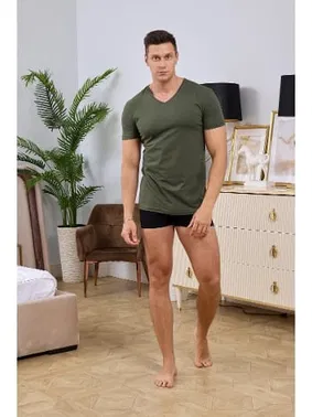 Darkzone V Yaka Yeşil Erkek T-shirt Darkzone DZN8619