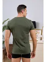 V Yaka Yeşil Erkek T-shirt Darkzone DZN8619 farklı açı