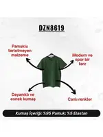 V Yaka Yeşil Erkek T-shirt Darkzone DZN8619 görsel 8