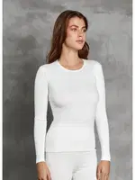 Viloft Termal Bisiklet Yaka Kadın T-Shirt Doreanse 8583 Ekru