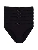 Viscon Siyah 6'lı Paket Likralı Kadın Bikini Külot Yıldız 3556 Siyah