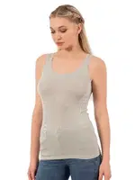 Viskon Kaşkorse Dantelli Esnek Yumuşak Kalın Askılı Kadın Örme Atlet Özkan 27075  Yeşil görsel 13