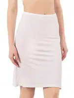 Viskon Kumaş Esnek Rahat Diz üstü Astar Jüpon Kombinezon Özkan 27134 Beyaz görsel 10