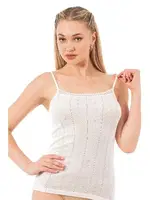 Viskon Transferli Ribana Esnek İp Askılı Örme Kadın Atlet Özkan 27106  Beyaz görsel 23