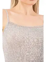 Viskon Transferli Ribana Esnek İp Askılı Örme Kadın Atlet Özkan 27106  Gri görsel 14