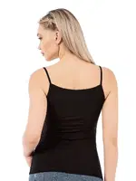 Viskon Yakası Saten Esnek Yumuşak İnce Askılı Kadın Atlet Özkan 2041  Siyah görsel 11