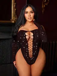 Vivaldy Taşlı Kalça Dekolteli Fantazi Vücut Çorabı Vivaldy 4925