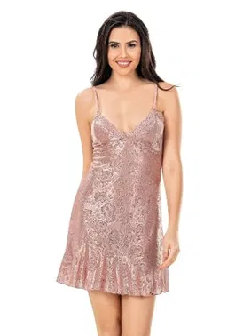 Ahu Lingerie Vizon Jakarlı Gecelik Ahu Primoda 8155