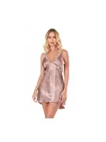 Vizon Kısa Saten Gecelik Ahu Primoda 8135 Vizon