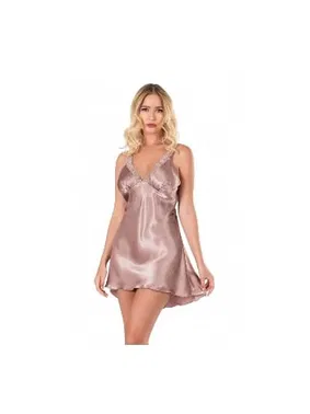 Ahu Lingerie Vizon Kısa Saten Gecelik Ahu Primoda 8135 - Alternatif Görünüm