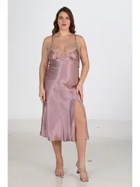 Ahu Lingerie Vizon Sabahlık 2li Takımı Bigsize Ahu 6227