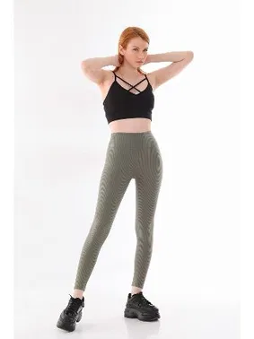 Vogsing Çağla Geniş Fitilli Şardonlu Kadın Tayt Vogsing 345