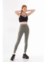 Çağla Geniş Fitilli Şardonlu Kadın Tayt Vogsing 345 Çağla Yeşili