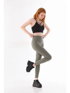 Vogsing Çağla Geniş Fitilli Şardonlu Kadın Tayt Vogsing 345 - Alternatif Görünüm