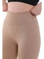 Yüksek Bel Bej Geniş Fitilli Kadın Tayt Vogsing 347 Bej detay görünüm