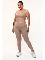 Battal Fitilli Dalgıç Yüksek Bel Bayan Tayt Vizon Vogsing 393 Vizon