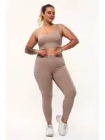 Battal Fitilli Dalgıç Yüksek Bel Bayan Tayt Vizon Vogsing 393 Vizon detay görünüm