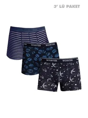 Wooster Wooster Strech Cotton Pamuklu 3lü Boxer Seti W-200