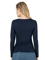 Worteks Viskon Kumaş Esnek Rahat Yakası Pul Nakışlı Uzun Kollu Bluz Özkan 7429 detay görünüm