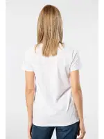 Bisiklet Yaka Pamuklu Kısa Kollu Kadın Tshirt Wtshirt London Beyaz farklı açı