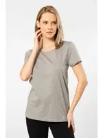 Kısa Kollu Bisiklet Yaka Gri Kadın Tshirt Wtshirt London Gri