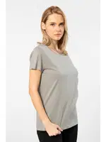 Kısa Kollu Bisiklet Yaka Gri Kadın Tshirt Wtshirt London Gri detay görünüm