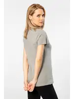 Kısa Kollu Bisiklet Yaka Gri Kadın Tshirt Wtshirt London Gri farklı açı