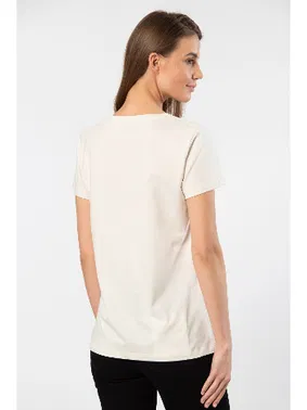 Wtshirt Kısa Kollu Bisiklet Yaka Wtshirt London Kadın Tshirt - Alternatif Görünüm