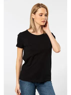 Wtshirt Pamuklu Siyah Kısa Kollu Kadın Tshirt Wtshirt London - Alternatif Görünüm