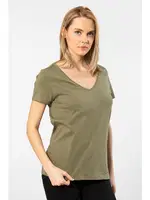 Wtshirt Milano Derin V Yaka Pamuklu Kadın Tshirt detay görünüm
