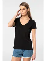 Pamuklu Derin V Yaka Kadın Tshirt Wtshirt Milano Wtshirt detay görünüm