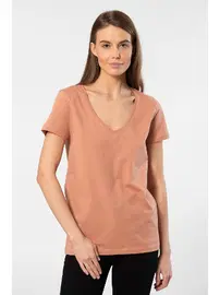 Wtshirt Düz Kesim Pamuklu Wtshirt Milano Kadın Tshirt