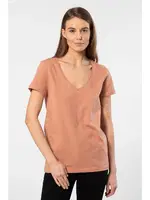 Düz Kesim Pamuklu Wtshirt Milano Kadın Tshirt Somon