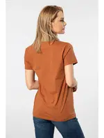 Derin V Yaka Kısa Kollu Kadın Tshirt Wtshirt Milano detay görünüm