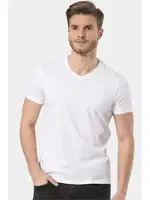 Kısa Kollu V Yaka Pamuklu Erkek Wtshirt New York detay görünüm