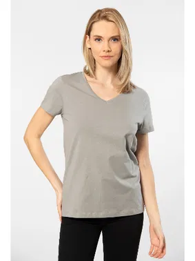 Wtshirt V Yaka Düz Kısa Kollu Wtshirt Venice Kadın Tshirt - Alternatif Görünüm