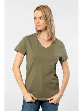 Wtshirt Wtshirt Venice V Yaka Pamuklu Kadın Tshirt - Alternatif Görünüm