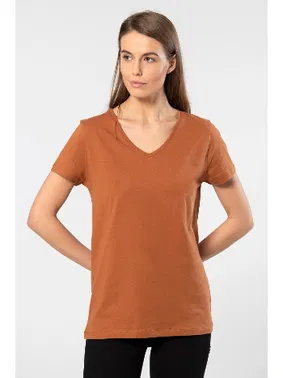 Wtshirt Pamuklu V Yaka Wtshirt Venice Kadın Tshirt