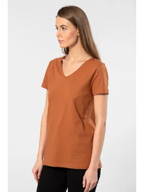 Wtshirt Pamuklu V Yaka Wtshirt Venice Kadın Tshirt - Alternatif Görünüm