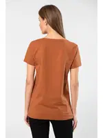 Pamuklu V Yaka Wtshirt Venice Kadın Tshirt Tarçın farklı açı