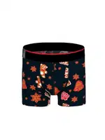 Yeni Yıl Figürleri Desenli Yılbaşı Erkek Boxer (Dijital Baskılı) Darkzone DZNNY0002